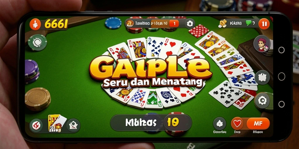 Gameplay seru Gaple di aplikasi 666I yang menarik.