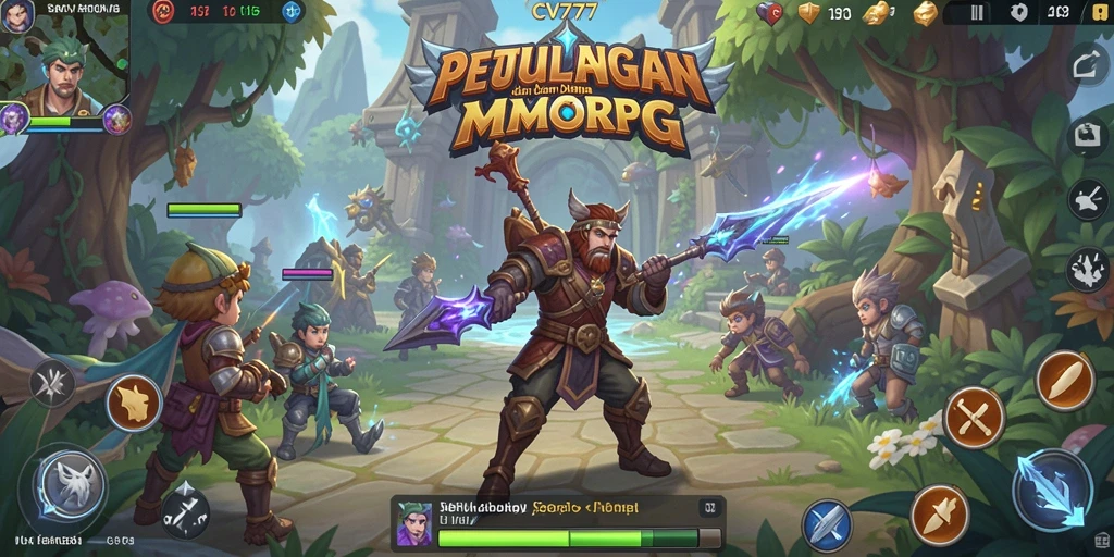 Tangkapan layar CV777 menampilkan aksi pertempuran seru dalam MMORPG.