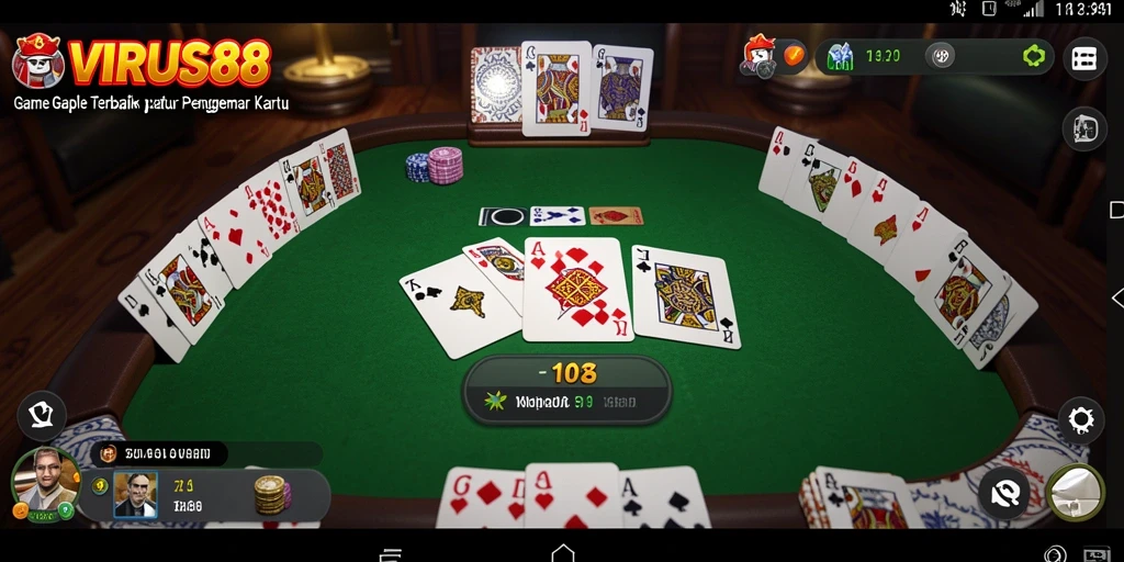 Tampilan gameplay Gaple yang seru dan interaktif di VIRUS88.