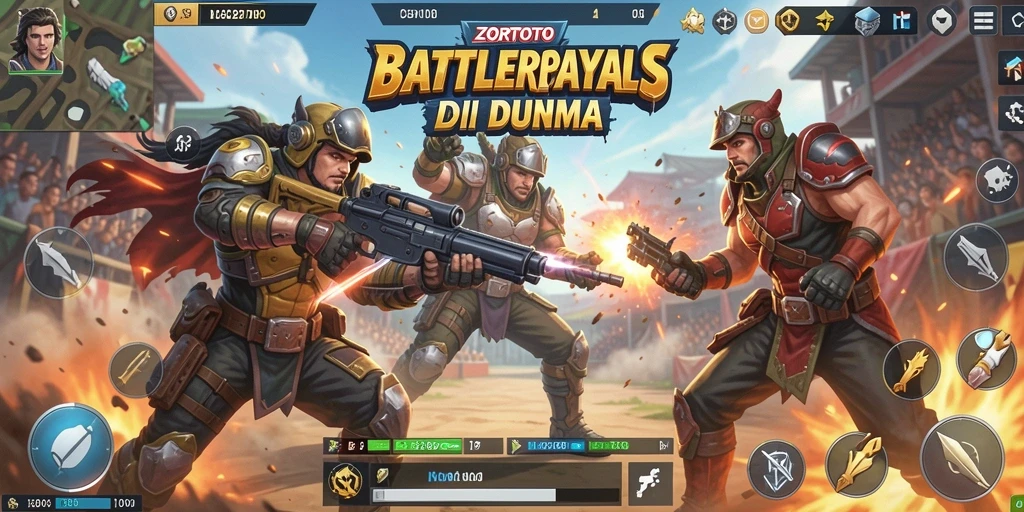 Tangkapan layar ZORTOTO menampilkan aksi seru dalam pertempuran Battle Royale.